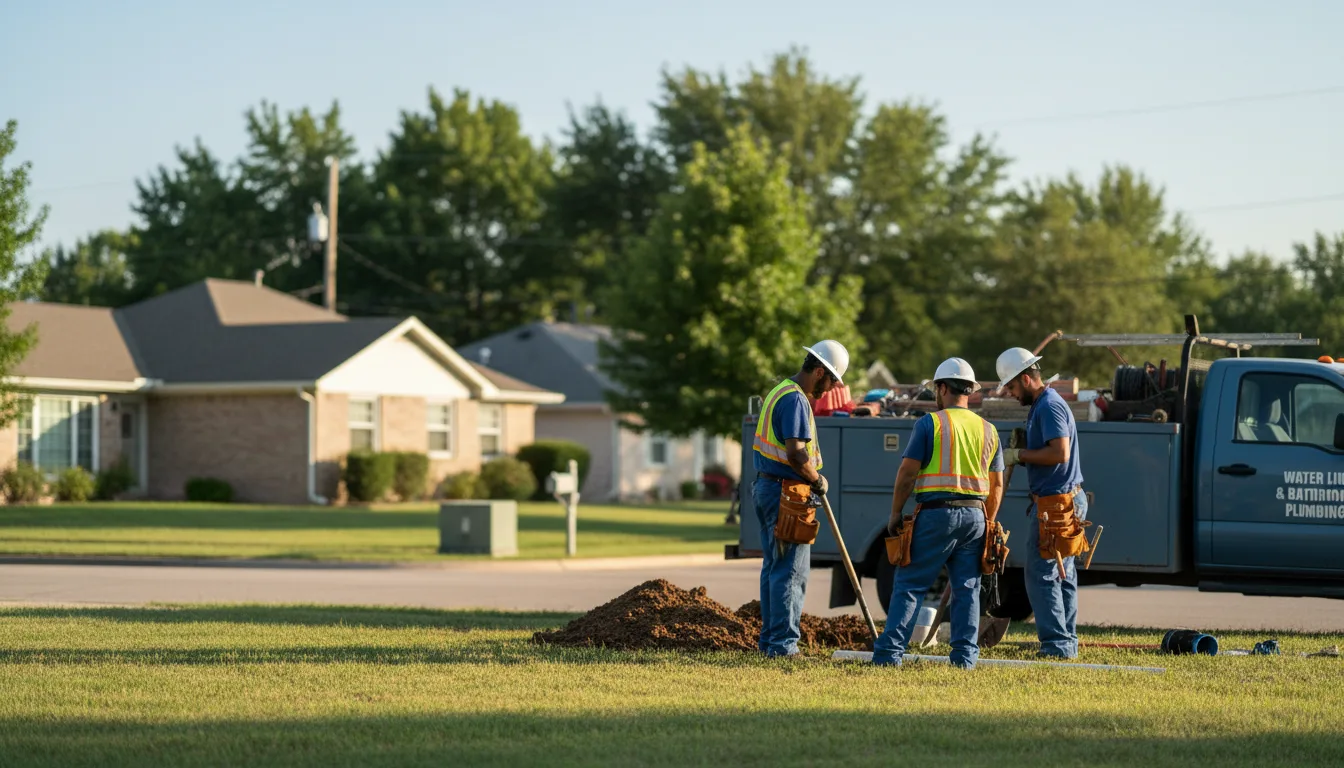 Residential water line and bathroom plumbing service in Hardtner, KS